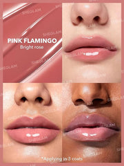 SHEGLAM PoutPerfect Moisturizing Solid Lip Gloss Non Sticky Lipstick with Coconut Oil - Pink Flamingo - Product Image