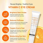 Neutriherbs Eye Cream Vitamin C Eye Gel for Dark Circles, Eye Bags, Puffiness, Eye Massage Under Eye with Hyaluronic Acid,...