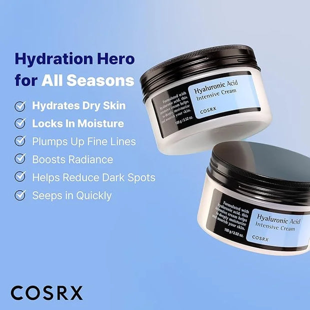 COSRX Hyaluronic Acid Moisturizing Cream, Long-lasting Hydration, Rich Moisturizer for Sensitive Skin 3.52 oz / 100g, Kore...