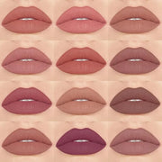 12 Pcs Natural Nude Brown Beige Colors Lip Beige
