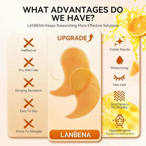 LANBENA Vitamin C Under Eye Patches for Dark Circles and Puffy Eyes, Cooling Eye Masks for Eye Bags, Fine Lines & Wrinkles...