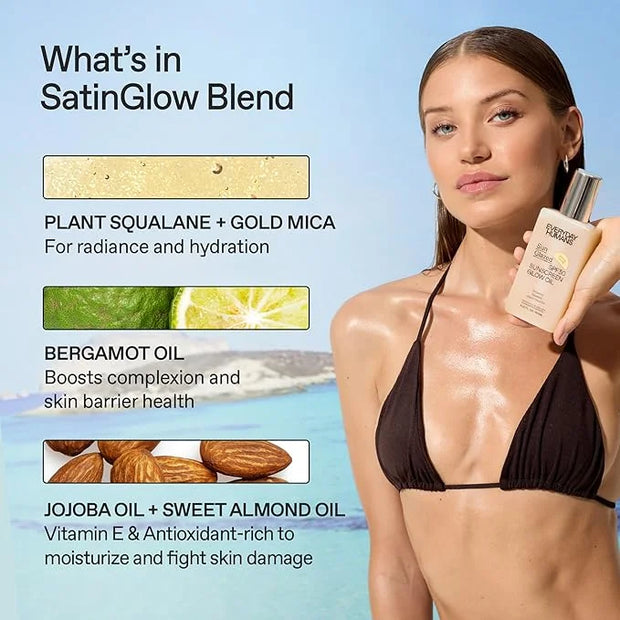 Everyday Humans SPF30 Sheer Body Glow Oil with Gold Mica | Sun Glazed Hydrating UV Protection Vegan Cruelty Free 5.1 Fl Oz...
