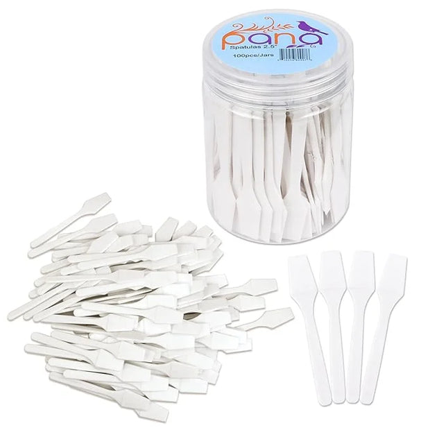 100pcs Pana Brand Cosmetic Make Up Disposable Plastic 2.5" Spatulas Skin Care Facial Cream Mask Spatula (100 Pieces in a C...