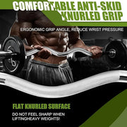 47" Olympic Barbell Curl Bar EZ Bar Strength 440-Pound Capacity - Product Image