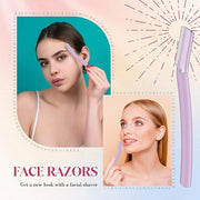 Lasnten 6Pcs Dermaplane Razor Eyebrow Facial Razor for Women Men Single Blade Multipurpose Eyebrow Trimmer Skin Hair Remov...