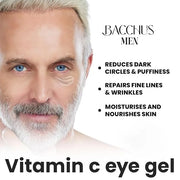Bacchus Men Vitamin C Eye Gel, Reduce Dark Circles, Spots and Eye Puffiness - Anti Aging Treatment Nourishes, Revitalizes,...