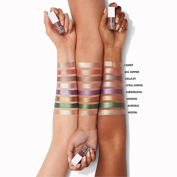 e.l.f. Liquid Metallic Eyeshadow, Gel Formula, High-Impact Multi-Dimensional Finish, One-Swipe Coverage, Supernova, 0.1 Fl...