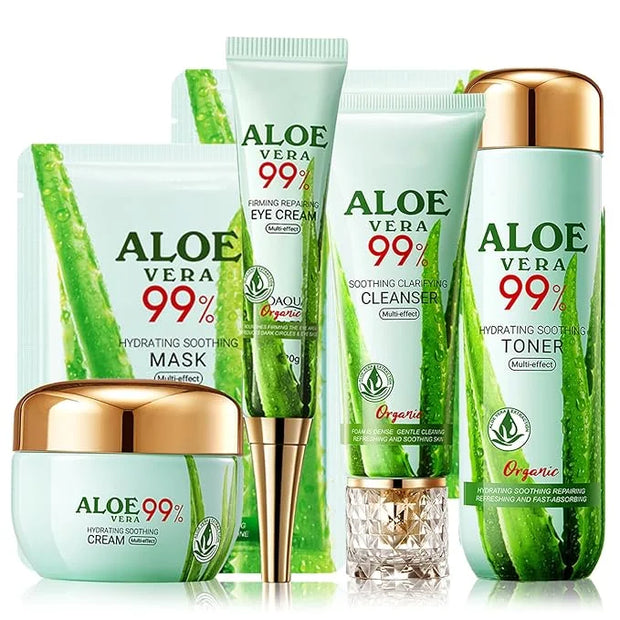 Aloe Vera Skin Care Set, Organic Aloe Vera Moisturiser Skincare Set, Aloe Vera Skin Care Routine Kit For Women Hydraing & ...