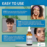 Hyaluronic Acid Serum Anti Aging Skin Care Facial Booster For Face - Hydro-Boost Moisturizer Booster W/Vitamin C & Vitamin...