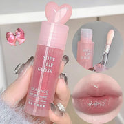6 Colors Plumping Lip Gloss Set, Hhydrating Water Mirror Clear Lipstick Makeup, Shimmery Glitter Moisturizing Lip Gloss wi...