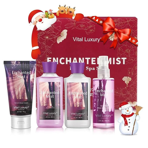 Bath & Body Kit, 3 Fl Oz, Ideal Skincare Gift Home Spa Set, Includes Body Lotion, Shower Gel, Body Cream, and Fragrance Mi...