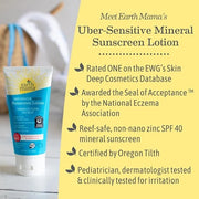 Earth Mama Uber-Sensitive Mineral Sunscreen Lotion SPF 40 | Reef Safe, Non-Nano Zinc, Contains Organic Colloidal Oatmeal |...