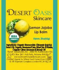2-Pack Organic Lemon Lip Balm -