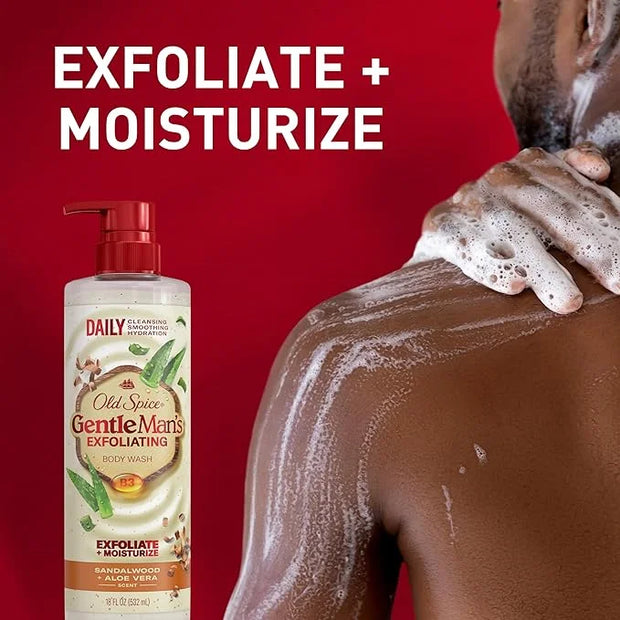 Old Spice GentleMan's Exfoliating & Moisturizing Body Wash for Men, 24/7 Shower Fresh with Long Lasting Scent, Renewing Vi...