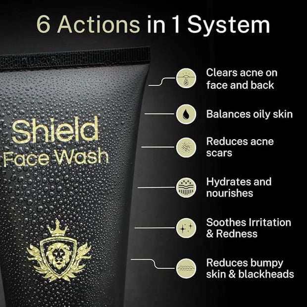 Acne System for Men and Boys, Face Wash, Moisturizer, Pimple Patches, Shield Men's Skin Care Set (1 Month) - Product Image