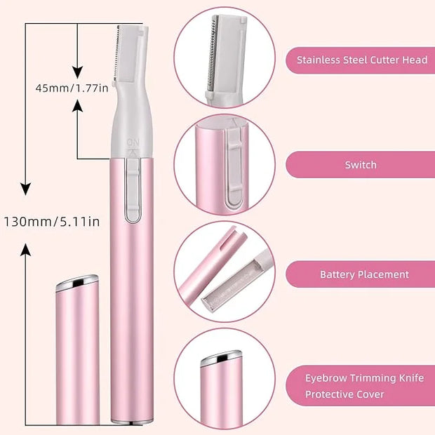 Chumia 2 Pcs Electric Eyebrow Trimmer Women Precision Face Razors Mini Shaver with Comb Christmas Women Gift Battery Opera...