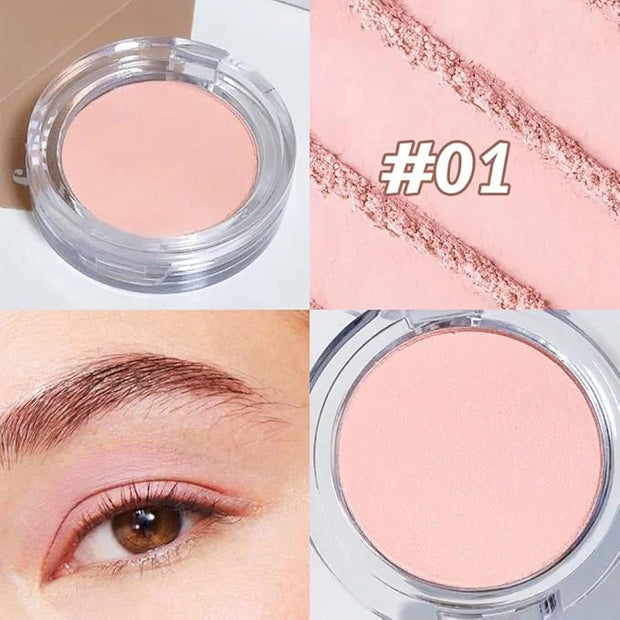 Single Mini Pressed Eyeshadow Makeup Palette, Nude Pink Sparkle Shimmer Glitter Monochrome Cream Eye shadows Palette Brigh...