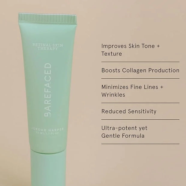 Barefaced Retinal Skin Therapy 30ml - Retinaldehyde & Bakuchiol Serum for Firming, Reducing Fine Lines & Wrinkles, Improvi...