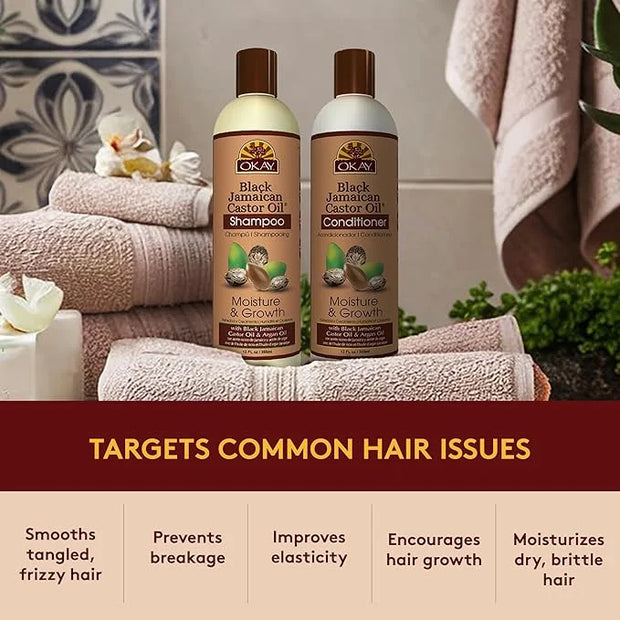 OKAY-Shampoo and Conditioner Black Jamaican Castor Oil Hair Care Set Moisture and Growth - Set Of 2 - Product Image