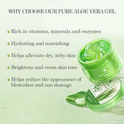 Aloderma Organic Aloe Vera Gel for Face Made within 12 Hours of Harvest, 96% Pure Aloe Vera Gel for Skin, Scalp, & Hair, S...