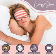 CELESTIAL SILK Mulberry Silk Sleep Eye Mask with Adjustable Elastic Strap (Normal - Adjustable, Pink/White Stripe) - Produ...