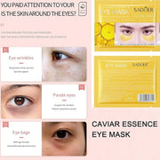 MEICOLY 30 Pads Lip and Eye Mask Sheet,Moisturizing Gold Caviar Under Eye Mask Strawberry Lip Mask,Crystal Anti-Aging Eye ...
