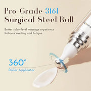 6% Caffeine + 1% Retinol Eye Cream for Dark Circles, Puffy Eyes & Bags | 360° Massage Ball for Fine Lines | Collagen & Cen...