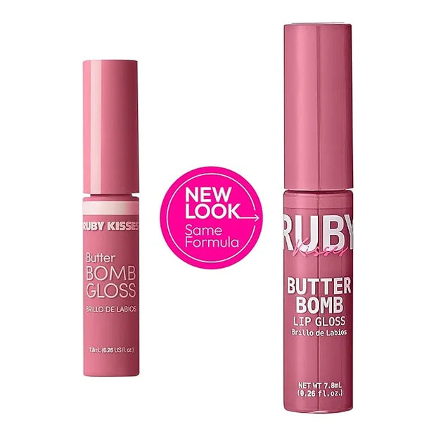 Ruby Kisses Lip Gloss Butter Bomb Gloss Non-Sticky Lip Gloss Vitamin E Natural Nude Lip Makeup - 7.8mL (0.26 US fl.oz) (Su...