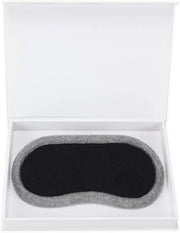 Jet&Bo 100% Pure Cashmere Eye Mask Black & Gray in Gift Box - Product Image