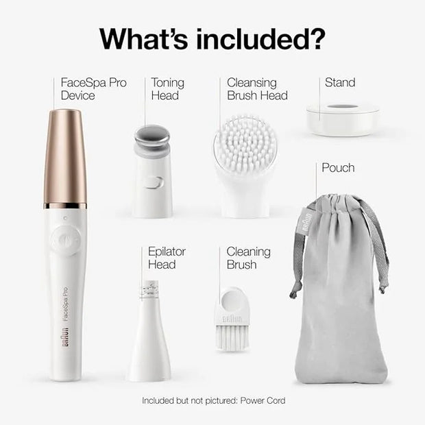 Braun Face Epilator Facespa Pro 911, Facial Hair Removal for Women, Hair Removal Device, 3-in-1 Epilating, Cleansing Brush...