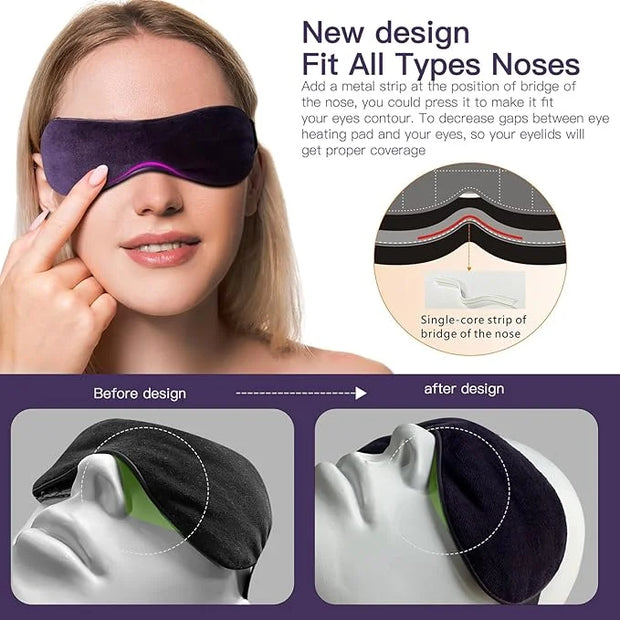 Heated Eye Mask for Dry Eyes with Temperature & Timer Remote, Eye Warm Compress Mask to Unclog Glands Eye Heating Pad for ...