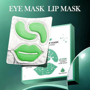 YP 10 Pairs Aloe Vera Under Eye Patches and Moisturizing Lip Mask Set - 10 Pcs Aloe Vera Under Eye Patches, Refines Eye ma...