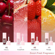 Glow Lip Oil Set, 4 Colors Tinted Glow Lip Oil Set, Hydrating Transparent Moisturizing Plumping Non-Sticky Big Brush Head ...