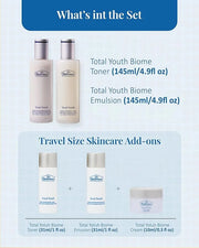 Total Youth Biome (Skincare Set, 12.2fl oz) - Premium Total Age-Defying Toner + Emulsion Set for Wrinkles, Elasticity, Hyd...