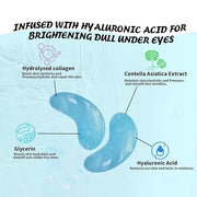 Under Eye Patches (8 Pairs), Hyaluronic Acid Eye Masks for Dark Circles Puffy Eyes Undereye Bags, Collagen Eye Patches for...