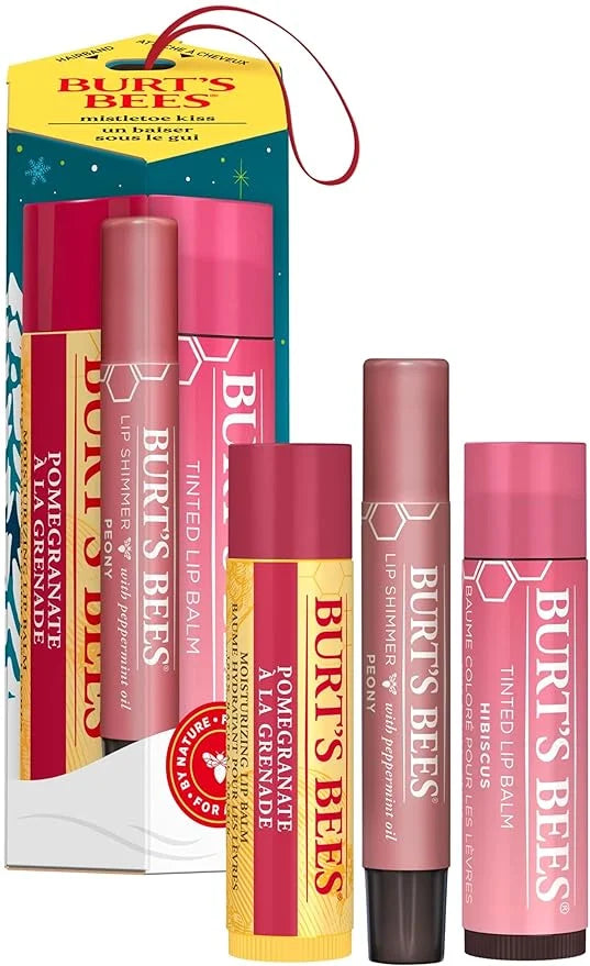Burt's Bees Mistletoe Kiss Lip Care Gift Set, Mistletoe Kiss Set, Pomegranate, Peony & Hibiscus - Product Image