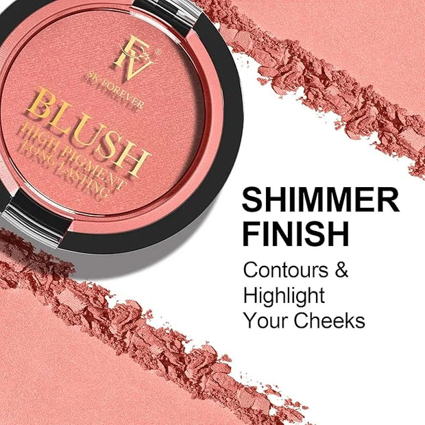 FV Long Lasting Powder Blush - Lightweight Smooth & Blendable Cheek Makeup, High Buildable Color, Transfer-Resistant Shimm...