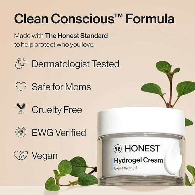Honest Beauty Hydrogel Cream with Hyaluronic Acid | Lightweight, Moisturizing Water Cream | Gentle for Sensitive Skin, Fra...