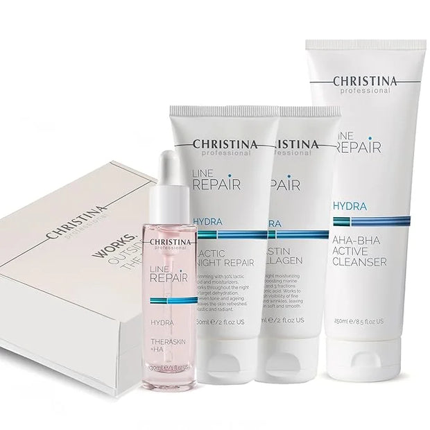 Christina Christmas Gift Box #4 Line Repair Hydra | Cleanser Serum Moisturizing Cream Night Cream - Product Image