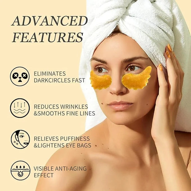 MOND'SUB Under Eye Mask - 6 Pairs Banana Crystal Eye Mask - Puffy Eyes & Dark Circles Treatments with Hyaluronic Acid, Red...
