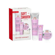 First Aid Beauty Soft + Smooth Starter Body Kit: KP Bump Eraser Body Scrub, 4 oz, Smoothing + Brightening Lotion (Peach), ...