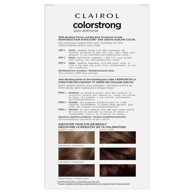 Clairol ColorStrong Permanent Zero Ammonia Hair Dye, 6.0 Light Brown - Roma Hair Color, Pack of 1 - Product Image