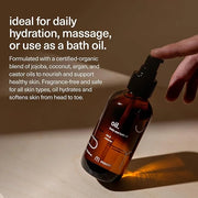Maude Oil No. 0 - Hydrating Organic Massage + Body Oil - Skin Moisturizer with Organic Jojoba, Coconut & Castor Oil - Rich...