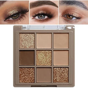 9 Colors Matte Nude Pink Shimmer Gold Dark Brown Colorful Eyeshadow Palette Matte Shimmer Korean Natural Eye Shadow palett...