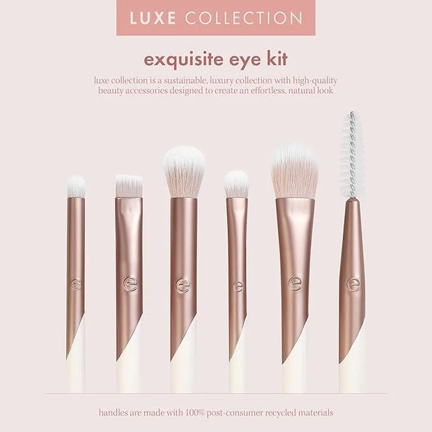 EcoTools Luxe Exquisite Eye Makeup Brush Kit, For Eyeshadow, Eyeliner, & Brow Makeup, Professional Eye Brush Set, Eco-Frie...