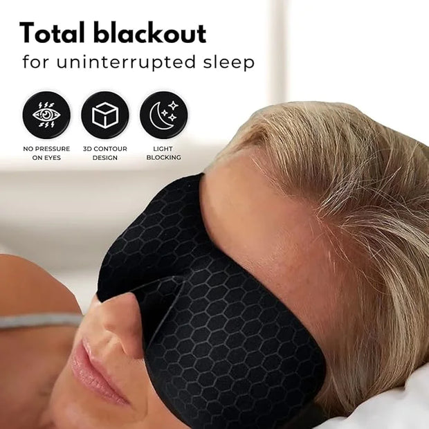 3D Contoured Eye Mask for Sleeping | Sleep Mask for Side Sleepers | Eyelash Extensions with Velcro Closure | Shade Cover |...