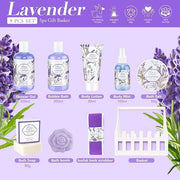 Lavender & Jasmine Scented Spa Gift Set for Women, Includes Body Lotion, Shower Gel, Salts, Bubble Bath, Body Mist, Soap, ...
