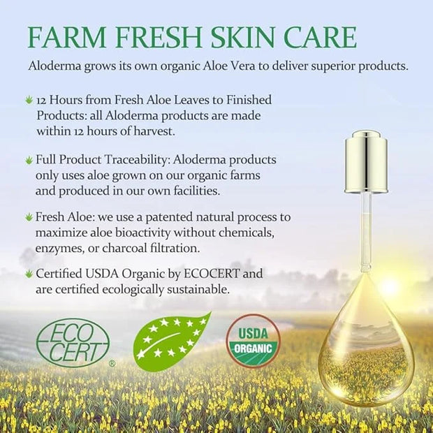 Aloderma Essential Aloe Brightening Skin Care Set - 4 Pieces - Gel, Cleanser, Toner, Cream - Product Image