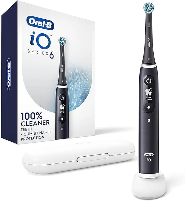Oral-B iO Series 6 Rechargeable Electric Toothbrush with Visible Pressure Sensor to Protect Gums, 2 Minute Timer, 5 Cleani...
