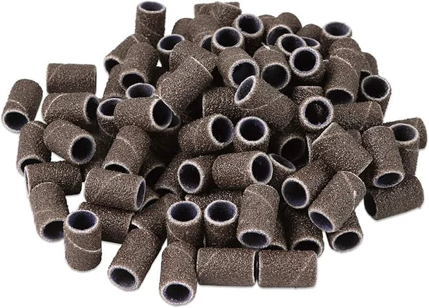 PANA 100 Pieces Nail Sanding Bands Professional Nail Manicure Great Fit for Nail Drill Bits for Acrylic Nails (80 Grit, Br...